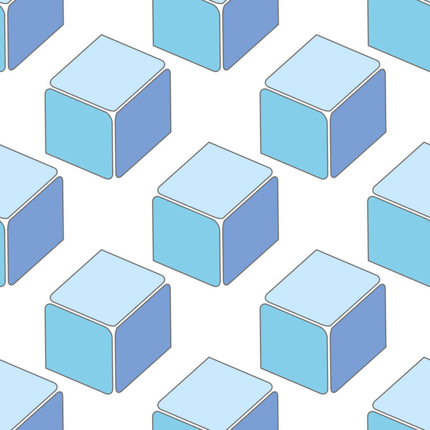 Absztrakt varrat nélküli 3d kocka mintás - Vektor, kép