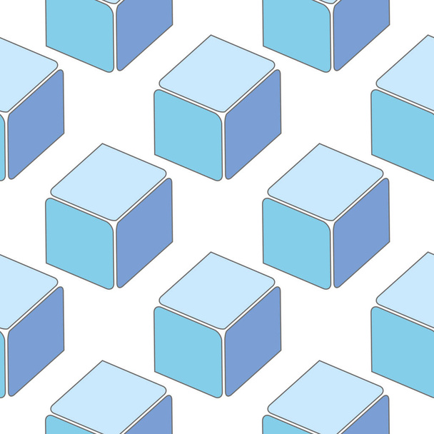 Abstract seamless 3d cubes pattern - Vektör, Görsel