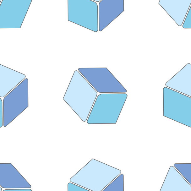 Abstract seamless 3d cubes pattern - Vektör, Görsel