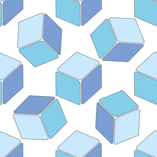 抽象的なシームレスな 3 d キューブのパターン - ベクター画像