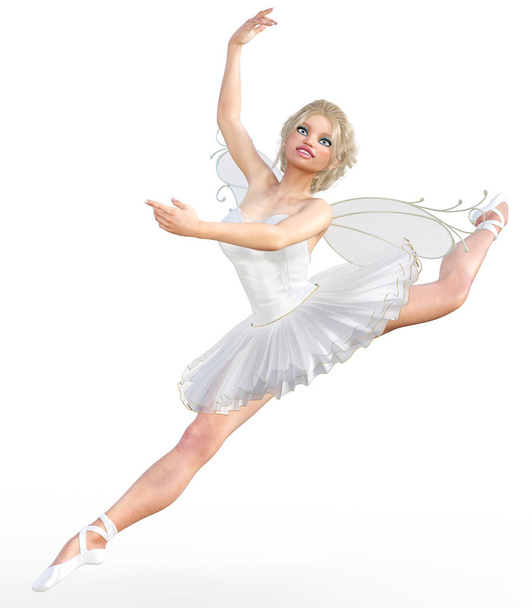 3D ballerina with wings. - Foto, Bild