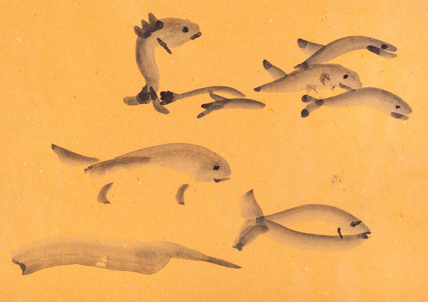 sketches of fishes - Photo, Image