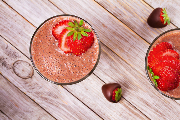 Chocolate strawberry smoothie - Foto, Imagem