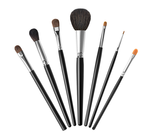Set of makeup brushes, isolated on white - Fotografie, Obrázek