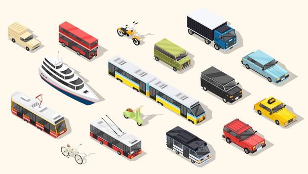 Sammlung öffentlicher Verkehrsmittel - Vektor, Bild
