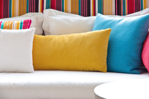 colorful cushion on sofa - Photo, Image