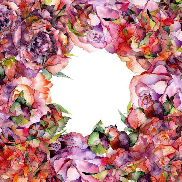 Red, pink, beautiful, spring, summer, succulent roses. Flower meadow. Watercolor. Illustration - Fotó, kép