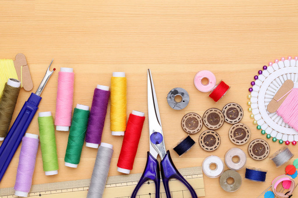 sewing tools, tailoring and fashion concept - Photo, Image