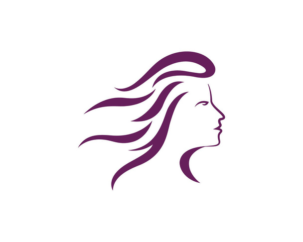 Schoonheid Vrouwen gezicht silhouet karakter Logo Template - Vector, afbeelding