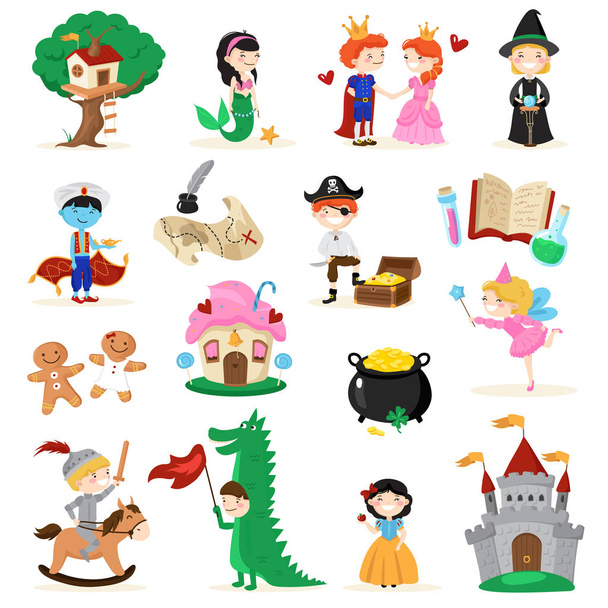Fairytale Characters Cartoon Set - Vector, Image