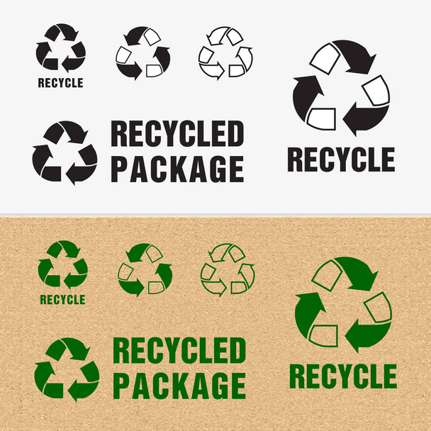 Símbolo reciclado y de embalaje. Firma para Cargo
 - Vector, imagen