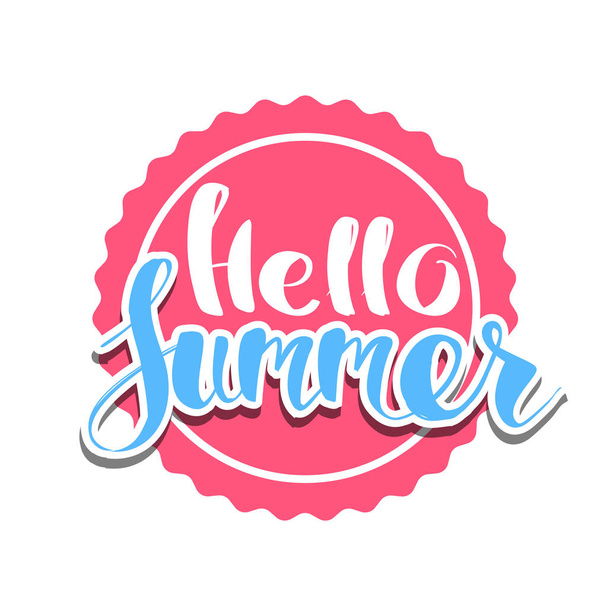 Hello Summer on color circle. - Vector, afbeelding