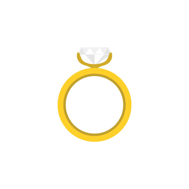 Isolated Ring Flat Icon. Engagement Vector Element Can Be Used For Ring, Wedding, Engagement Design Concept. - Vector, Image