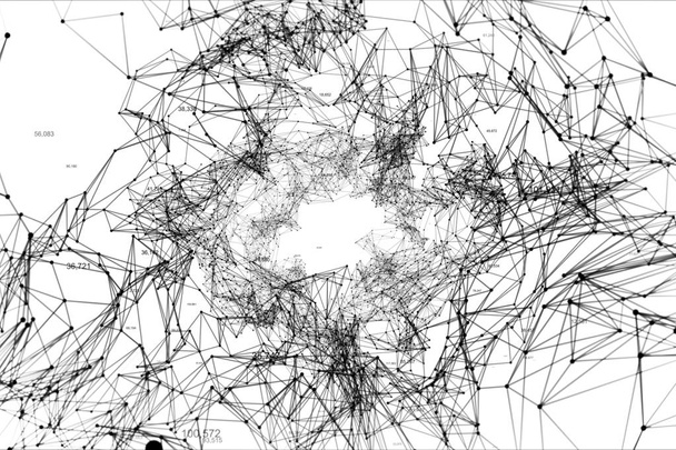 wachsende Netzwerkverbindungen. 2 Farben in einer Datei. grau und schwarz. Technologie-Hintergrund. 3D-Illustration - Foto, Bild