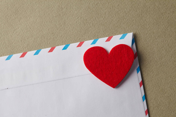 envelope with red heart  - Fotó, kép