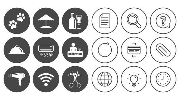 Hotel, apartment services icons - Vector, afbeelding