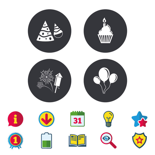 Birthday party icons  - Вектор, зображення