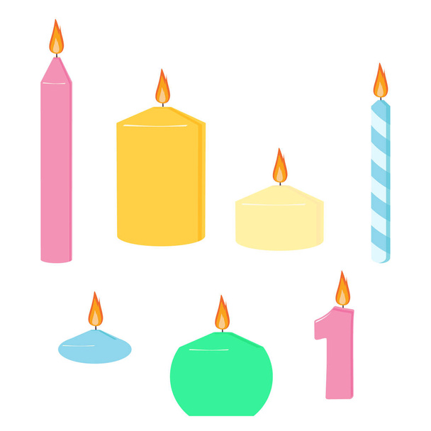 Candles set vector - Διάνυσμα, εικόνα