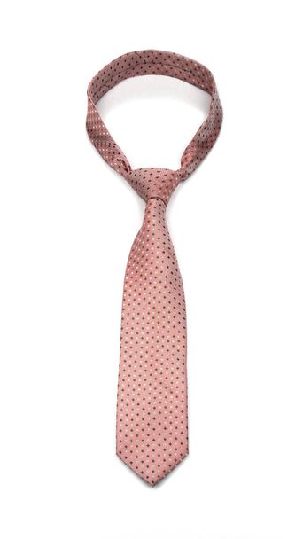 beyaz arka plan üzerinde izole şık bağlı turuncu noktalı kravat - Fotoğraf, Görsel
