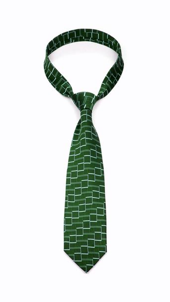 corbata verde atada con estilo con textura abstracta aislada sobre fondo blanco
 - Foto, Imagen