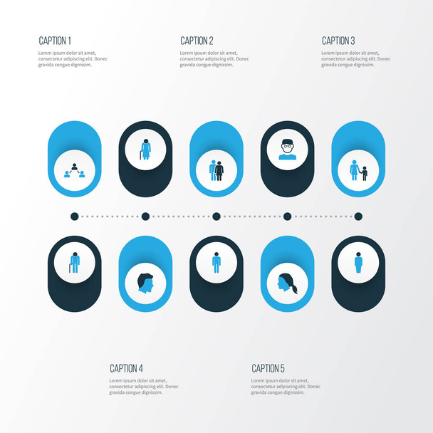 Person Colorful Icons Set. Collection Of Old, Contact, Human And Other Elements. Also Includes Symbols Such As Contact, Old, Couple. - Vector, Image