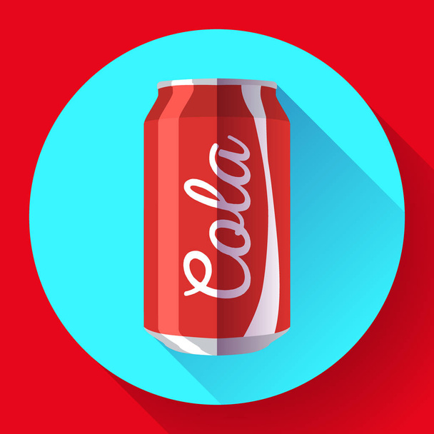 Flat cola can soda can vector illustration Cola can vector icon - Vector, Image