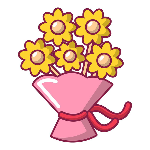 Wedding flower bucket icon, cartoon style - Vektor, obrázek
