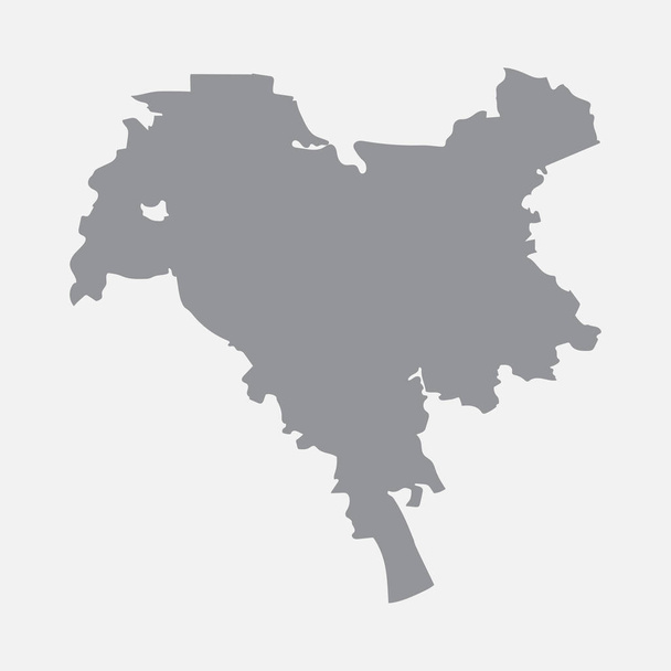 Mapa de Kiev en gris sobre fondo blanco
 - Vector, imagen