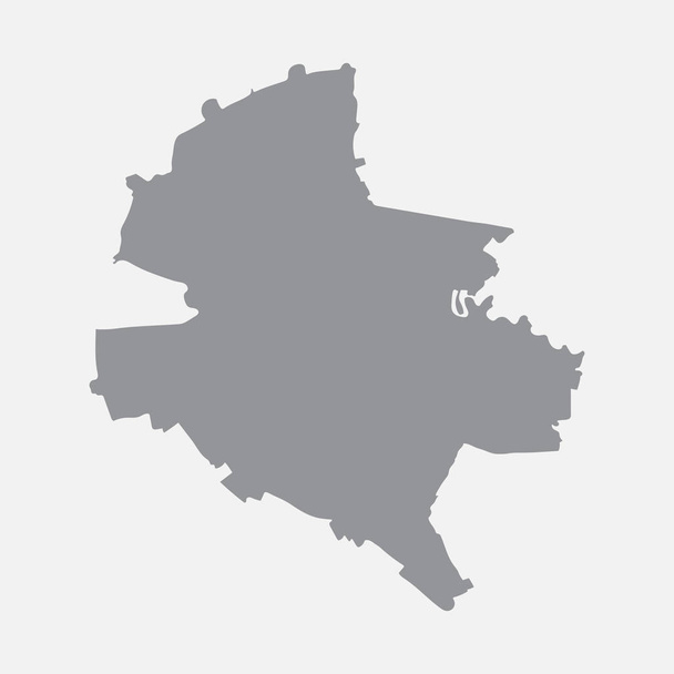 Mapa miasta Bukareszt w kolorze szarym na białym tle - Wektor, obraz