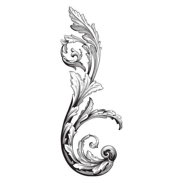 Vector isolated ornament in baroque style. - Vector, Image