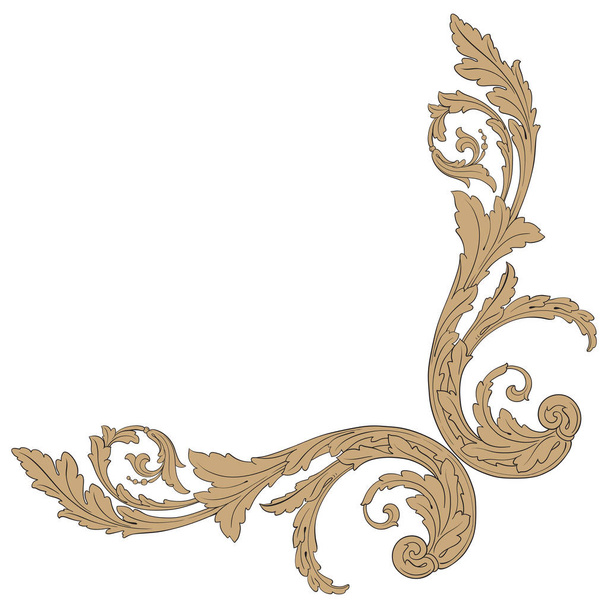 Vector isolated ornament in baroque style. - Vector, Image