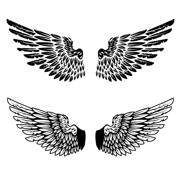 Vintage wings isolated on white background. Design elements for - Vektori, kuva