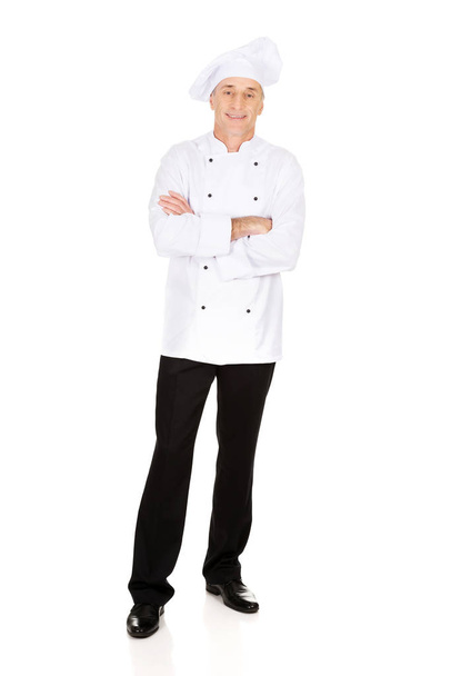 Male chef standing with folded arms - Zdjęcie, obraz