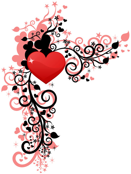 Szív szerelem és Valentin-nap - Vektor, kép