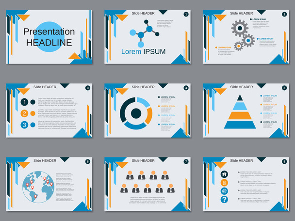 Professional business presentation vector template - Vector, Image
