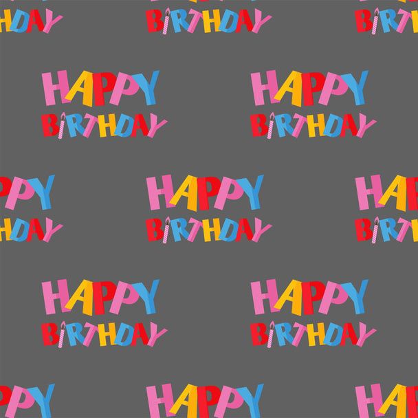 Juhla juhla hyvää syntymäpäivää yllätys typografia saumaton kuvio koristelu tapahtuma vuosipäivä vektori
. - Vektori, kuva