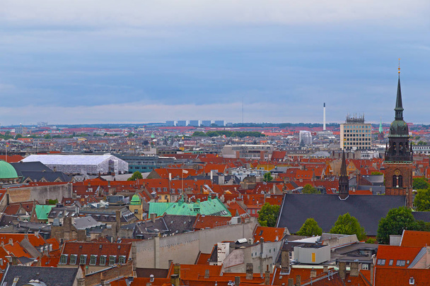 An aerial view on Copenhagen from the Tower of Christiansborg Palace.  - Photo, image