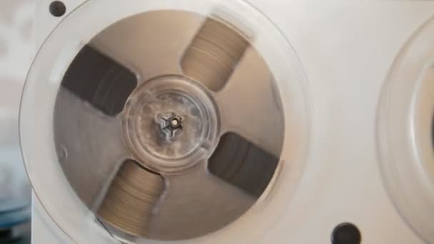 Vintage soiviet reel-to-reel tape recorder - close up - Footage, Video