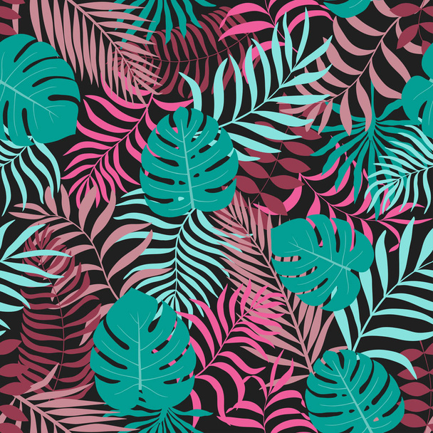 Tropical background with palm leaves.  - Vecteur, image