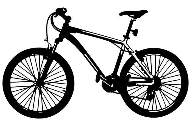 silhueta de bicicleta em preto e branco
 - Vetor, Imagem
