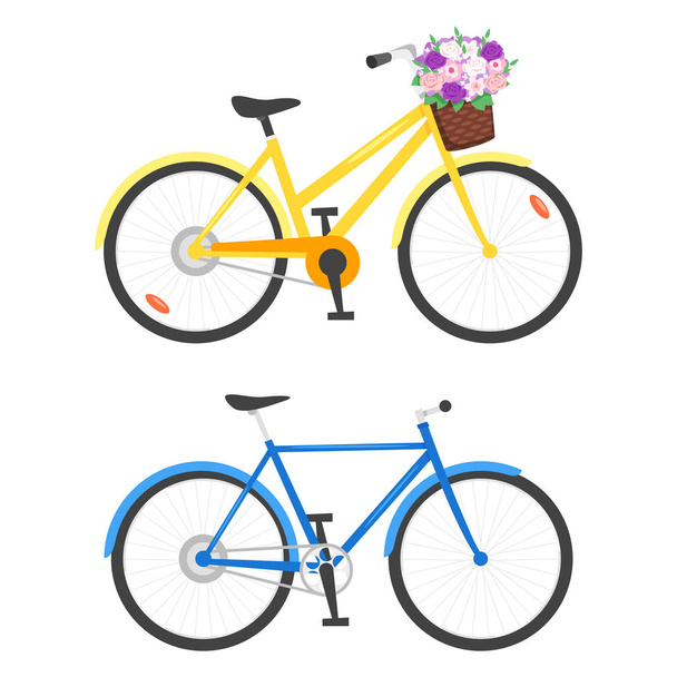 иллюстрация двух велосипедов
 - Вектор,изображение