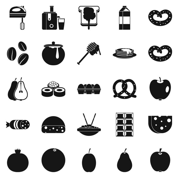 Nourishment icons set, simple style - Vector, Image