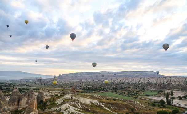 Hot Air Balloons in Cappadocia Valleys - Fotó, kép