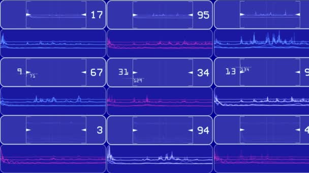 4 k ECG-scan detectie-nummer, beurs trend analyse software-interface. - Video
