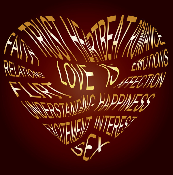 Texte d'or sur ce qu'est l'amour
 - Vecteur, image