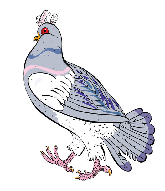 Cartoon image of pigeon - Vektör, Görsel