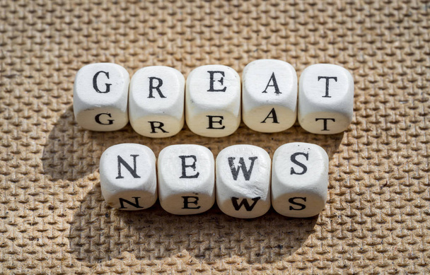 great news words made from toy cubes with letters - Photo, Image