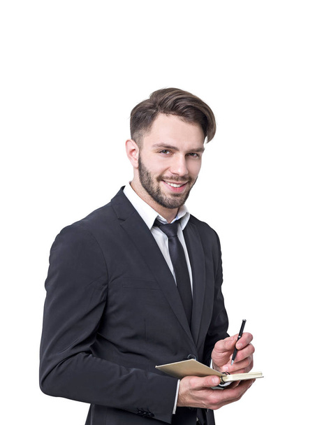 Isolated portrait of a smiling bearded businessman - Foto, immagini