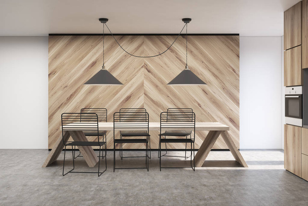 Wooden kitchen interior - Фото, изображение