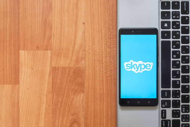 Skype on smartphone screen - Fotó, kép
